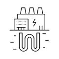 electic energy plant line icon vector illustration