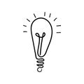 Electic light bulb doodle pictogram Royalty Free Stock Photo