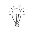 Electic light bulb draft pictogram Royalty Free Stock Photo