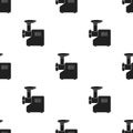 Electical meat grinder icon in black style isolated on white background. Household appliance pattern stock vector