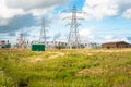 Electicity substation and high voltage pylons