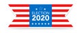 Election in America 2020. Presidential voting day banner. American flag poster on white background. USA motivation banner. Royalty Free Stock Photo