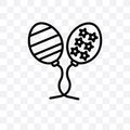 Election balloons couple vector linear icon isolated on transparent background, Election balloons couple transparency concept can