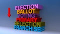 Election ballot voting primary selection franchise on blue