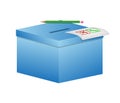 Election box - ballot box with pencil and a sheet