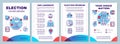 Election brochure template layout. Candidate and voting program. Flyer, booklet, leaflet print design, linear