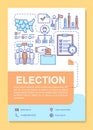 Election brochure template layout. Holding presidential voting. Flyer, booklet, leaflet print design with linear