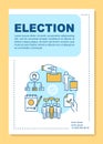 Election brochure template layout. Holding voting. Voter turnout. Flyer, booklet, leaflet print design with linear