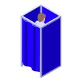 Election cabine icon isometric vector. People vote