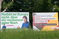 Election campaign billboards of the German political parties The Greens and CDU for the election to the European Parliament 2019