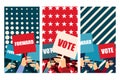 Election campaign, election vote, election poster, holding posters, election banner, supporting team, voters support, Royalty Free Stock Photo