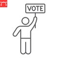 Election campaign line icon