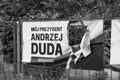 Election campaign time in Poland, Artistic look in monochrome coloros. Royalty Free Stock Photo