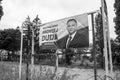 Election campaign time in Poland, Artistic look in monochrome coloros. Royalty Free Stock Photo