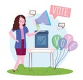 election campaign woman voting for candidate