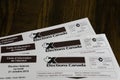 Election Canada voters registration cards for federal elections