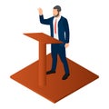 Election candidate icon, isometric style