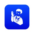 Election candidate oath icon blue vector