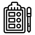 Election clipboard icon outline vector. Online box