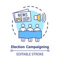 Election concept icon. Election campaigning idea thin line illustration. Political presidential race, propaganda