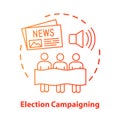Election concept icon. Election campaigning idea thin line illustration. Political presidential race, propaganda