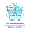 Election concept icon. Election campaigning idea thin line illustration. Political presidential race, propaganda