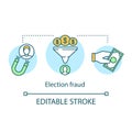 Election concept icon. Election fraud idea thin line illustration. Corruption in politics. Crowdfunding and sponsorship