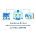 Election concept icon. Legislature elections idea thin line illustration. Choosing new congress, law maker part of state