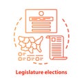 Election concept icon. Legislature elections idea thin line illustration. Choosing new congress, law maker part of state