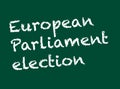 Election concept. European Parliament election written on a chalkboard with chalk. Vector available. 