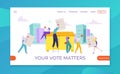 Election concept, poll choice vector illustration, Flat democracy campaign, vote for person to government digital design