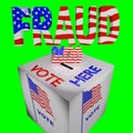 Election fraud 2020 ballot box vote here  on green bg Royalty Free Stock Photo