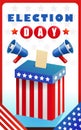 Election Day, 3d vector illustration ballot box illustration with megaphone