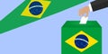 Brazil voting concept. National flag and ballot box.