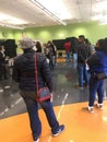 Election Day 2021 New Jersey. Long line of diverse voters in Edison, NJ
