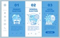 Election day onboarding mobile web pages vector template. Political figures.Responsive smartphone website interface idea