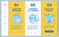 Election day onboarding mobile web pages vector template. Responsive smartphone website interface idea with linear