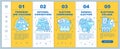 Election day onboarding mobile web pages vector template. Responsive smartphone website interface idea with linear