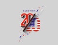 Election day. Usa debate of president voting 2020. Election voting poster. Vote 2020 in USA, banner design Royalty Free Stock Photo