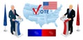Election day. Usa debate of president voting 2020. Election voting poster. Vote 2020 in USA, banner design. Political Royalty Free Stock Photo