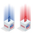 Election day. Usa debate of president voting 2020. Election voting poster. Vote 2020 in USA, banner design. Political Royalty Free Stock Photo