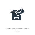 Election envelopes and box icon vector. Trendy flat election envelopes and box icon from political collection isolated on white