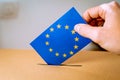 Election in European Union - voting at the ballot box. Royalty Free Stock Photo