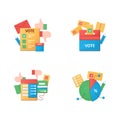 Election flat icons set