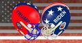 Election 2020 Football Helmets clash flag bg