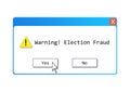 An ELECTION FRAUD text illustration about those who do believe the alleged election controversy regarding computer systems and Royalty Free Stock Photo