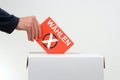 Election in german - Hand with ballot box Royalty Free Stock Photo