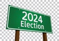 2024 Election Green Road Sign Vector Illustration Royalty Free Stock Photo