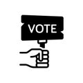 Black solid icon for Election, ballot and poll Royalty Free Stock Photo
