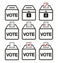 Election icons - ballot box icons